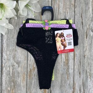Women’s Parade Lace Mesh Thong Underwear, 3-Pack XS